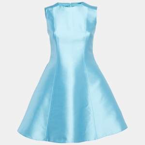 Pre Owned RED Valentino Blue Crepe Sleeveless Mini Dress S