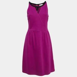 RED Valentino Pink Knit Bow Neck Detail Mini Dress M