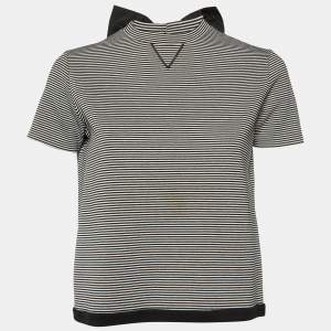 RED Valentino Monochrome Striped Bow Detail T-Shirt M