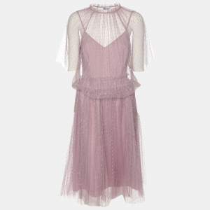 RED Valentino Mauve Tulle Top and Skirt Set S