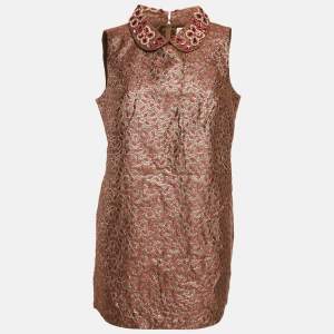 RED Valentino Metallic Embellished Jacquard Sleeveless Mini Dress L