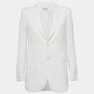 RED Valentino White Crepe Single Breasted Blazer M
