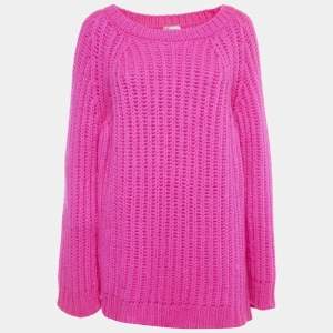 RED Valentino Pink Rib Knit Oversized Sweater M