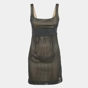 Pre Owned RED Valentino Black Mesh Sleeveless Mini Dress S