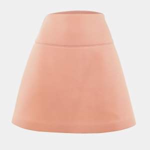 Pre Owned RED Valentino Coral Pink Jersey A-Line Mini Skirt M