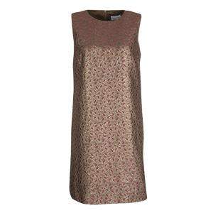 Pre Owned Red Valentino Multicolor Floral Lurex Jacquard Knit Sleeveless Dress M