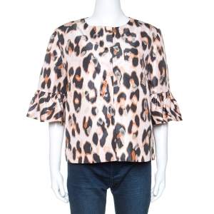Red Valentino Pale Pink Leopard Print Lightweight Jacket XL 