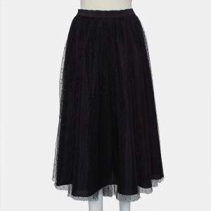 Red Valentino Black Tulle Midi Skirt M