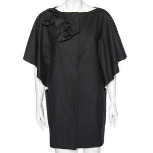 RED Valentino Black Wool Bow Applique Detailed Coat S