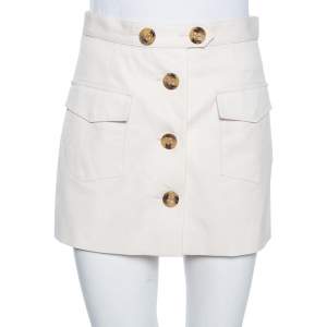 Pre Owned RED Valentino Off White Cotton Overlay Detail Shorts S