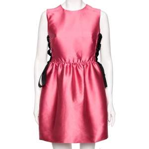 Red Valentino Pink Silk Lace Tie Detail Short Dress M
