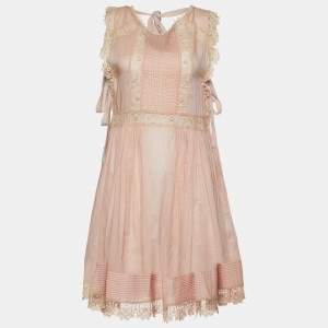 RED Valentino Pale Pink Cotton Voile Sleeveless Dress M
