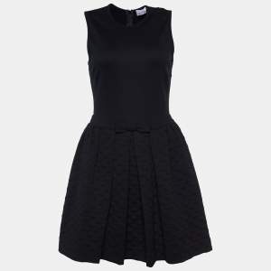 RED Valentino Black Jacquard Knit Sleeveless Dress M