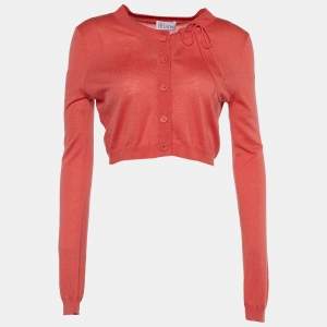 Red Valentino Coral Pink Knit Button Front Cardigan M
