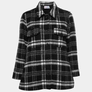 RED Valentino Black Checked Wool Blend Jacket M