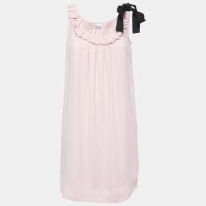 RED Valentino Pink Crepe Tie-Bow Detail Sleeveless Midi Dress M