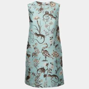 RED Valentino Myosotis Flora & Fauna Brocade Shift Dress S