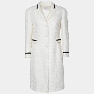 Red Valentino White Tweed Single Breasted Coat M