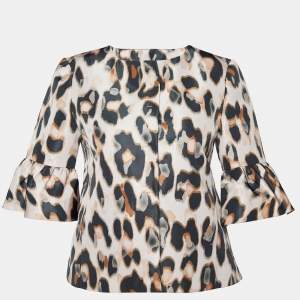 RED Valentino Pale Pink Leopard Print Lightweight Jacket S
