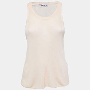 RED Valentino Light Orange Knit Tank Top S