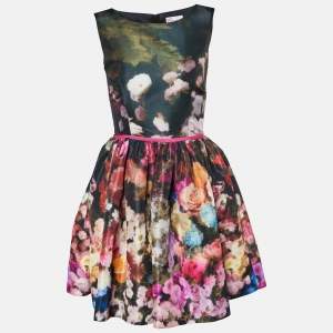 RED Valentino Multicolor Printed Synthetic Sleeveless Midi Dress S