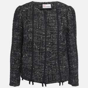 RED Valentino Black Tweed Button Front Jacket L