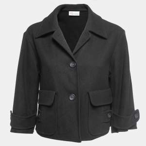 RED Valentino Black Wool Single Breasted Cropped Jacket S