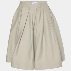 RED Valentino Beige Cotton Pleated Mini Skirt S