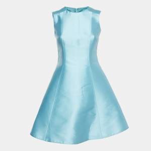 RED Valentino Blue Silk Blend Sleeveless Mini Dress S