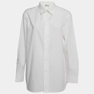 RED Valentino White Cotton Camicia Tie-back Full Sleeve Shirt XL