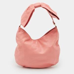 RED Valentino Coral Pink Leather Bow Hobo