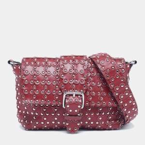 Pre Owned RED Valentino Red Leather Flower Puzzle Shoulder Bag