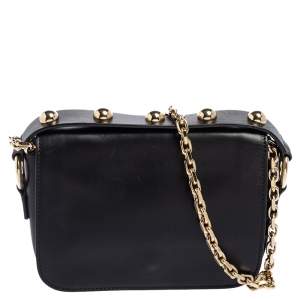 Red Valentino Black Leather Flap Crossbody Bag