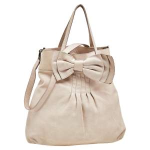 RED Valentino Beige Leather Bow Frame Satchel