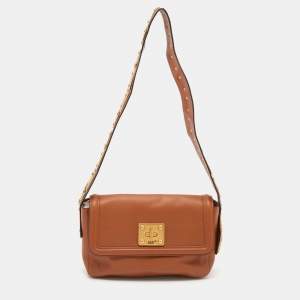 RED Valentino Brown Leather Sin Shoulder Bag