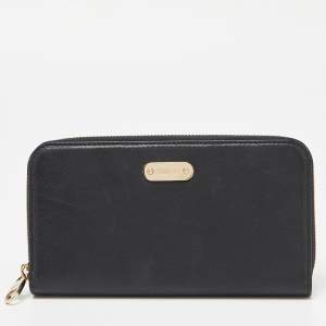 RED Valentino Black Leather Zip Around Wallet