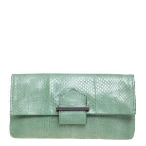 Reed Krakoff Mint Green Python Clutch