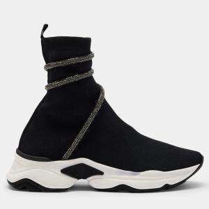 مملوكة مسبقًا Rene Caovilla Cleo Black Knit Sock Sneakers
