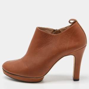 Repetto Brown Leather Platform Ankle Booties Size 40