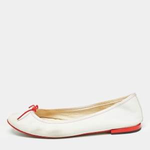 Repetto White Leather Bow Ballet Flats Size 39