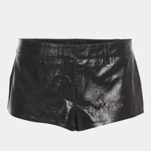 Retrofete Black Real Leather Hot Pants S