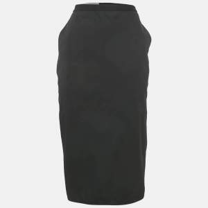 Rick Owens Black Cotton Midi Skirt L