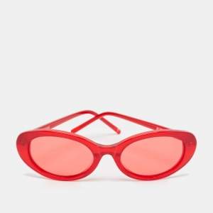 Roberi & Fraud Red Betty Oval Sunglasses