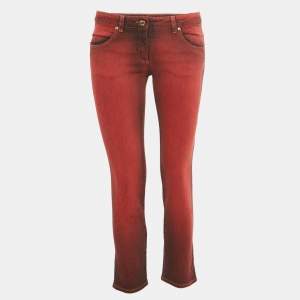 Pre Owned Roberto Cavalli Red Denim Skinny Jeans M/Waist 28"