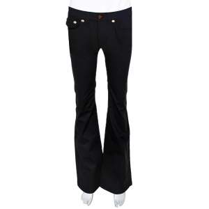 Pre Owned  Roberto Cavalli Black Stretch Cotton Flared Pants S