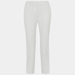Pre Owned Roberto Cavalli White Viscose Trousers Size 46