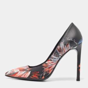 Roberto Cavalli Black Leather Pointed Toe Pumps Size 36
