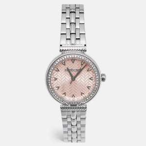مملوكة مسبقًا Roberto Cavalli Chiarezza RC5L078M0015 Pink Dial Stainless Steel Women's Wristwatch 30 mm