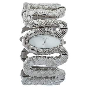 Pre Owned Roberto Cavalli Silver Stainless Steel Cleopatra R7253195515 Women's Wristwatch 40 MM