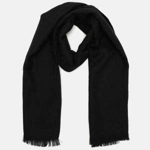 Pre Owned Roberto Cavalli Black Wool Scarf 